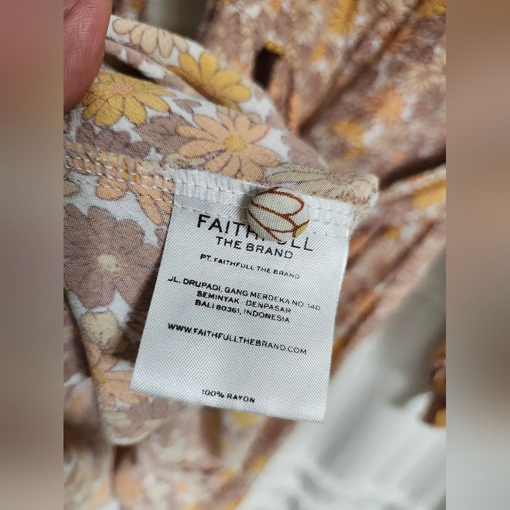 Faithfull the Brand Palmaro Floral Print Mini Dress In Zoella Dusk. - Picture 5 of 17